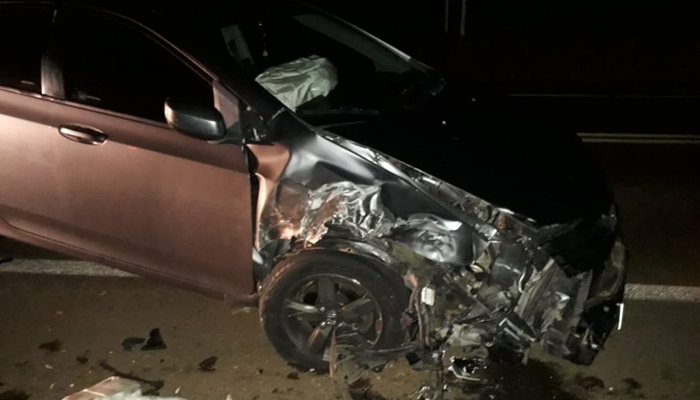 Candói - Mulher fica ferida em acidente envolvendo carro e caminhão na BR-373 