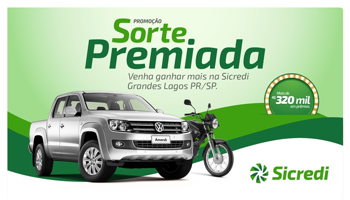 Sorteios de 21 motos da Promoção Sorte Premiada da Sicredi Grandes Lagos iniciam dia 3 de novembro