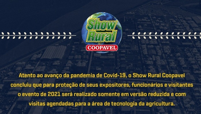 Show Rural Coopavel 2021: Feira terá agendamento para visitação e apresentações virtuais