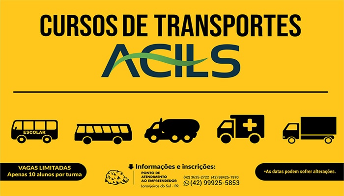 Laranjeiras - Ponto de Atendimento ao Empreendedor está oferecendo cursos de transporte