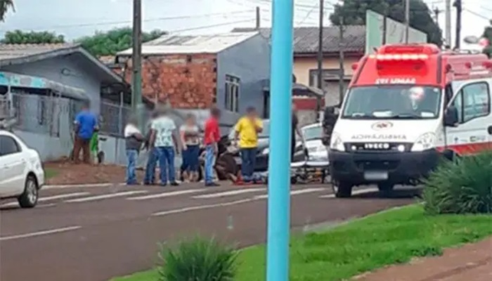 Catanduvas - Motociclista fica ferido em acidente nesta tarde no Alto Alegre 