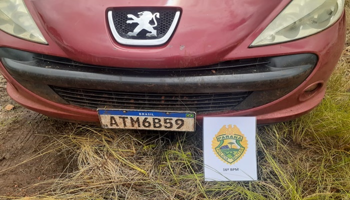 Candói - PM recupera carro furtado em Laranjeiras do Sul 