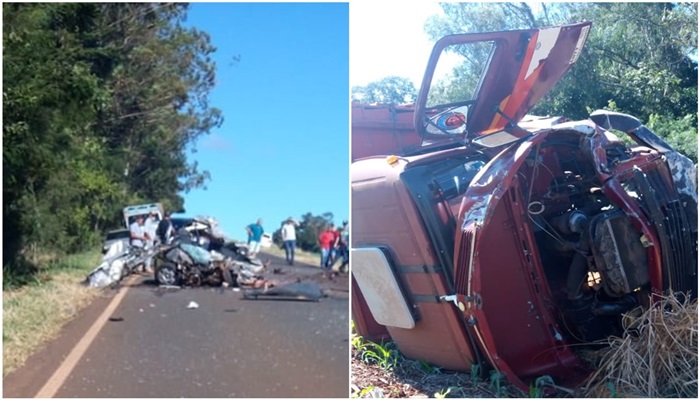 Colisão entre carro e caminhão deixa um morto na PR 281 entre São Jorge d'Oeste a Quedas do Iguaçu 