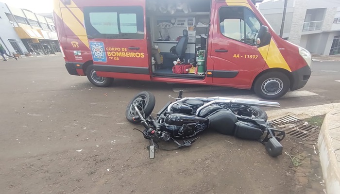 Laranjeiras - Motociclista fica ferido após colisão no centro da cidade 