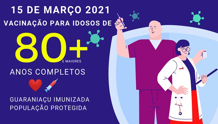 Guaraniaçu - 1ª Dose da Vacinação contra a Covid-19 para idosos segue até as 16hrs desta segunda-feira 