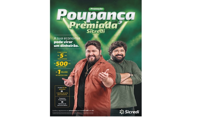 Campanha do Sicredi vai distribuir R$ 2,5 milhões em prêmios aos associados