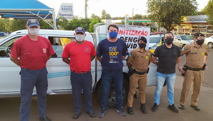 Quedas - Força Tarefa: Prefeitura de Quedas do Iguaçu realiza sanitização e desinfecção em locais públicos para conter a disseminação da Covid-19 
