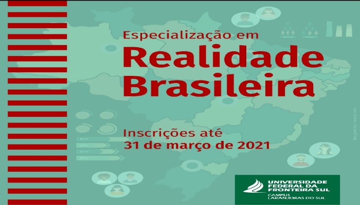 Laranjeiras - UFFS: Últimos dias para inscrições no processo seletivo da Especialização em Realidade Brasileira