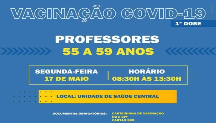 Guaraniaçu - Saúde vacina professores que ainda não tomaram a 1ª dose da vacina contra a Covid-19 