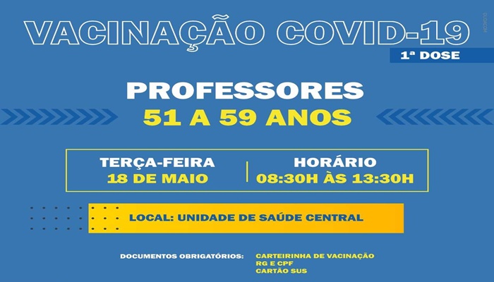 Guaraniaçu - Vacinação contra a Covid-19 para professores continua nesta terça-feira