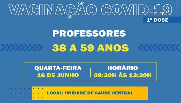 Guaraniaçu - Vacinação contra a Covid-19 -1ª Dose para professores