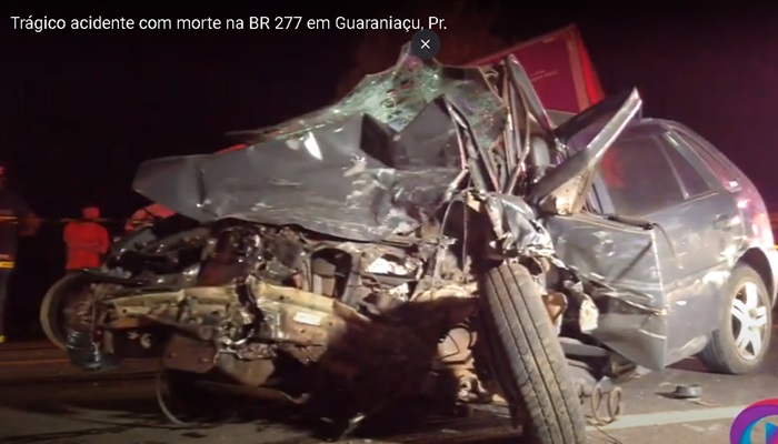 Guaraniaçu - Grupo Cantu de Comunicação divulga imagens exclusivas do acidente grave registrado na noite desta segunda na BR 277 em Guaraniaçu. Infelizmente houve um óbito no local 