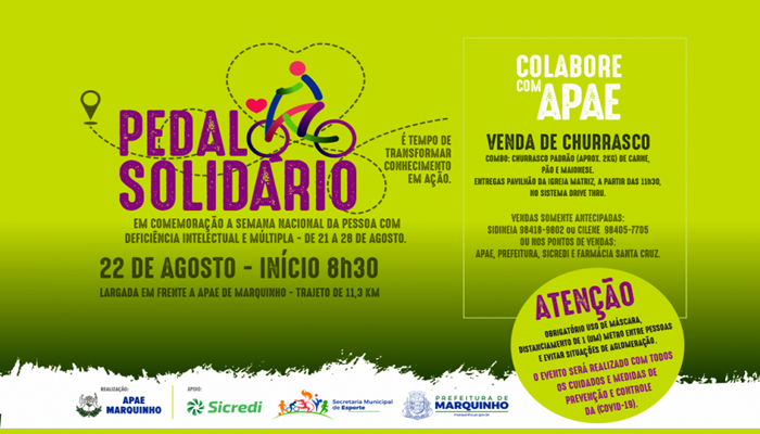 Marquinho - Com apoio da Prefeitura, APAE realiza Pedal Solidário