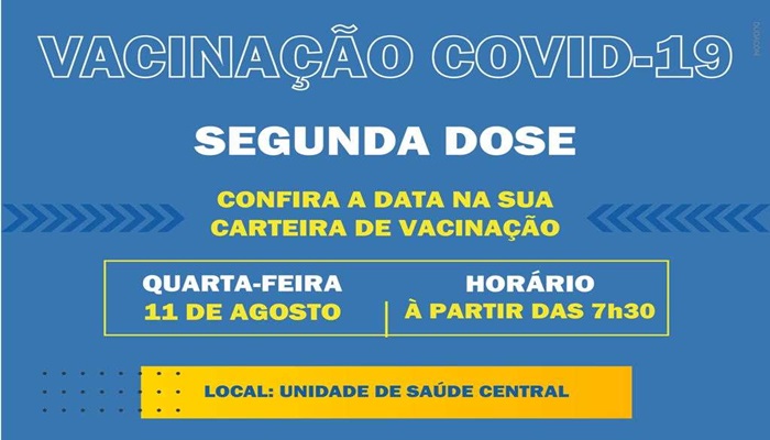 Guaraniaçu - Vacinação contra a COVID-19 -2ª Dose continua nesta quarta. Confira a data na carteira de Vacinação 