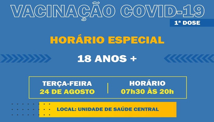 Guaraniaçu - Terça-feira (24) terá plantão para vacinação contra a COVID-19 - 1ª Dose para 18 anos acima