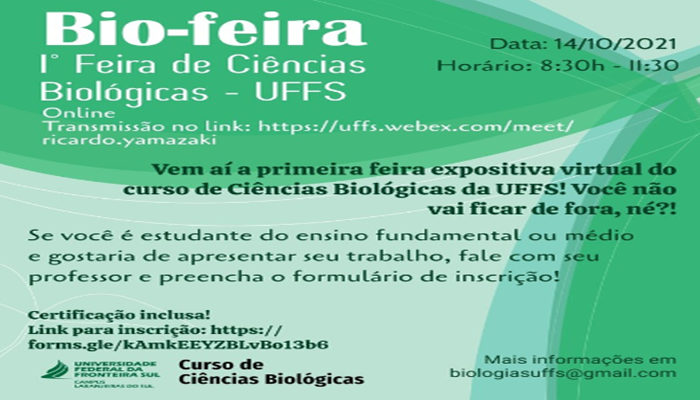 Laranjeiras - UFFS: Campus promove a I Feira de Ciências Biológicas