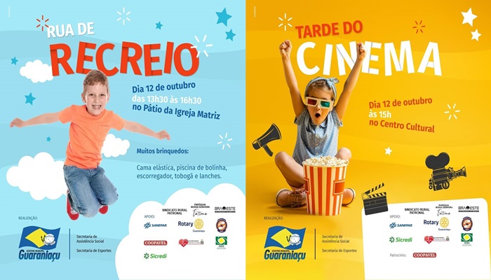 Guaraniaçu - Prefeitura Municipal preparou uma programação pra lá de especial para o dia das crianças