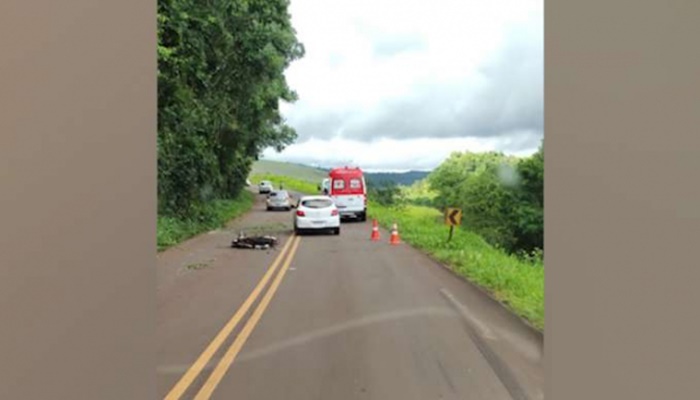Três Barras – Motociclista morre ao se envolver em batida com ônibus na PR 484