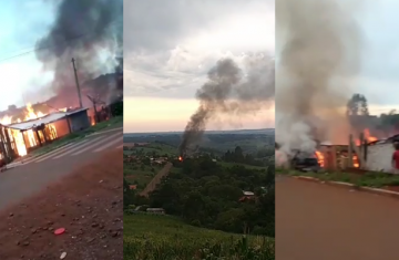 Cantagalo – Casas são consumidas pelo fogo na Vila Nova