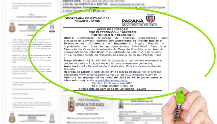 Laranjeiras - Licitação para construção da Casa de Custódia está confirmada para o dia 5 de maio