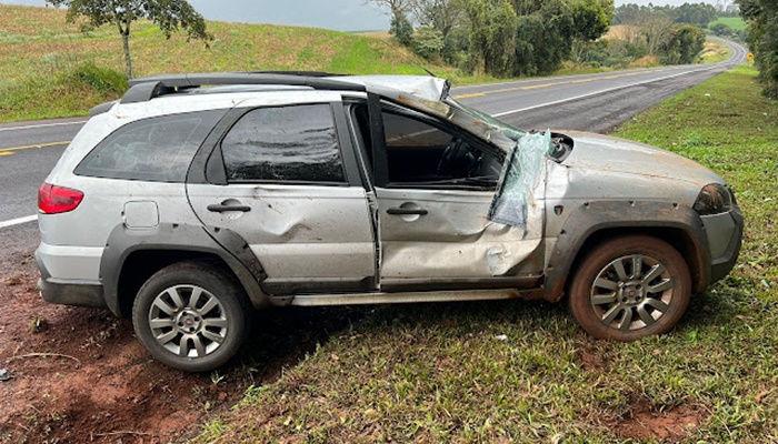 Catanduvas - Crianças sofrem ferimentos leves em acidente na BR-277
