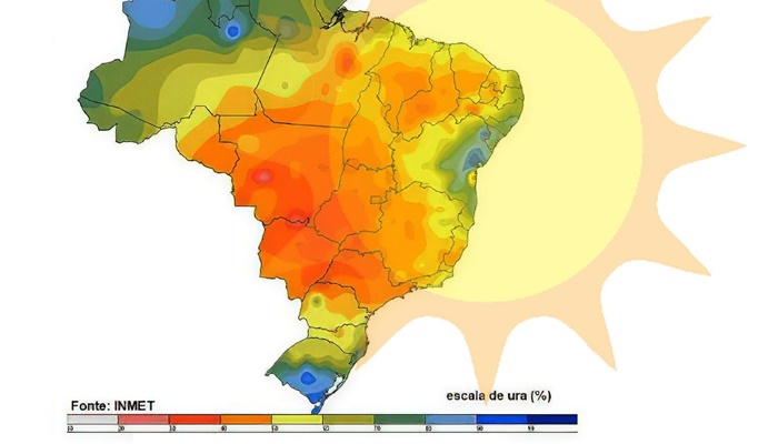 Onda de calor e baixa umidade marcam semana na maior parte do país