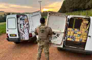 PRF intercepta e apreende comboio de cigarros em Cascavel
