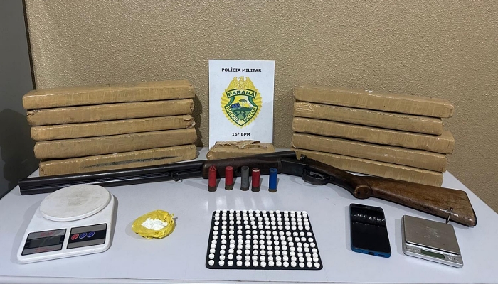Pinhão - Polícia Militar apreende arma e drogas