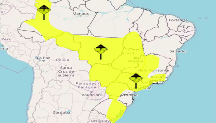 Brasil tem alerta de temporais para os próximos dias