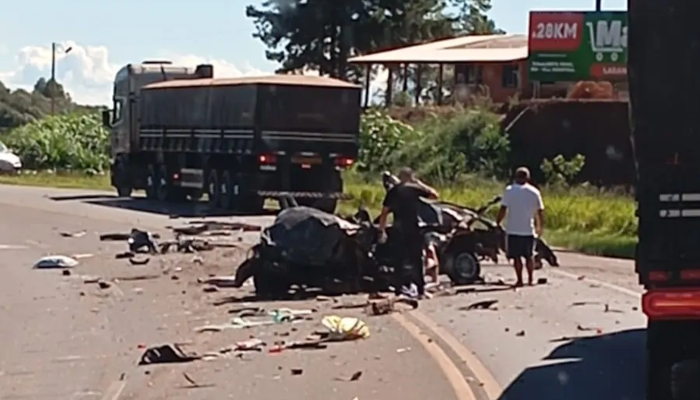 Cantagalo - Casal morre e 5 pessoas ficam feridas em grave acidente na BR-277