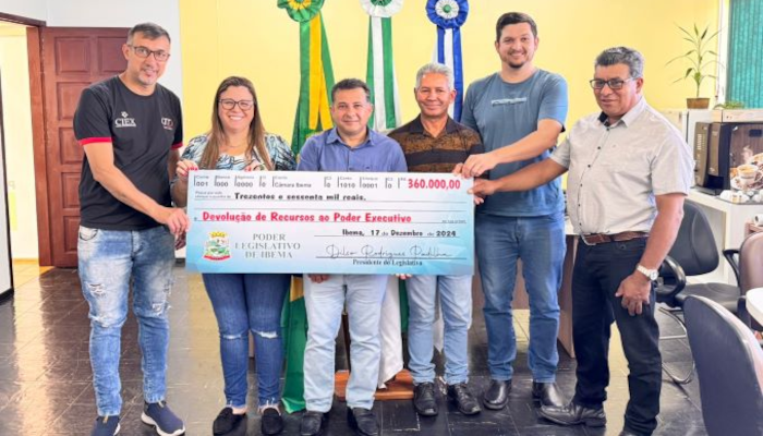 Ibema - Câmara Municipal realiza devolução de recursos ao Executivo para encerramento do exercício financeiro