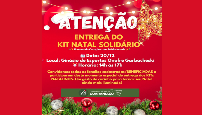 Guaraniaçu - Entrega do Kit Natal Solidário