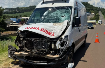 Laranjeiras do Sul - Motociclista sofre amputação em acidente com ambulância na BR-277