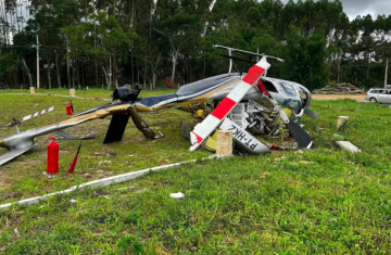 Helicóptero cai com cinco pessoas a bordo em Santa Catarina