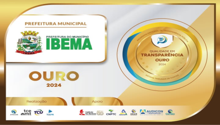 Ibema - Prefeitura recebe Certificado de Excelência em Transparência Pública