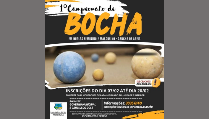 Laranjeiras do Sul - Sedia o 1º Campeonato de Bocha em Duplas