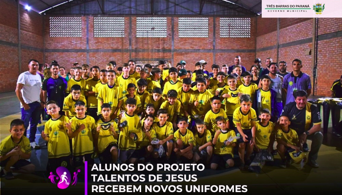 Três Barras do Paraná - Alunos no projeto Talentos de Jesus recebem novos uniformes