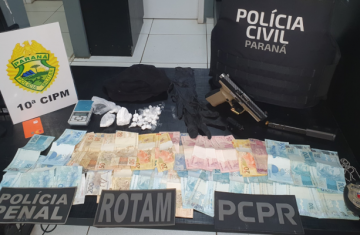Laranjeiras do Sul - Arma, Drogas e Dinheiro em Buscas Relacionadas a Homicídio