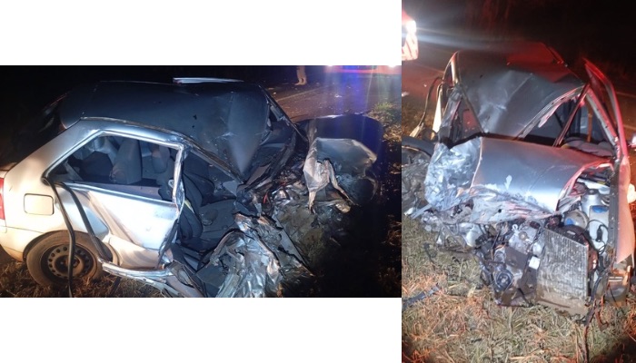Guaraniaçu- Gol colide contra carreta na BR 277