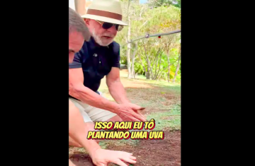 Em vídeo a Trump, Lula planta uva e diz semear comida e não ódio