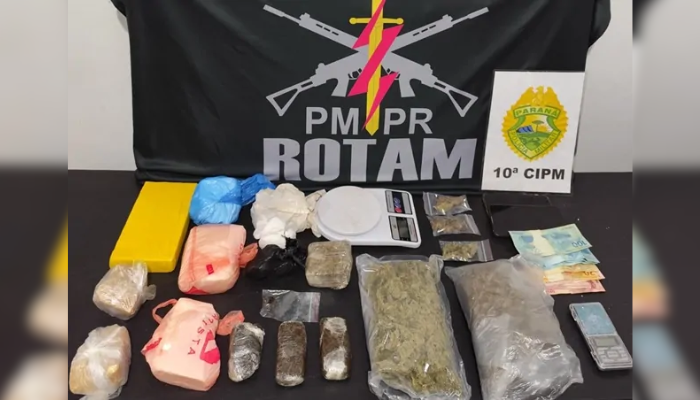 Laranjeiras do Sul - Homem é detido com mais de 4 kg de drogas em operação da ROTAM