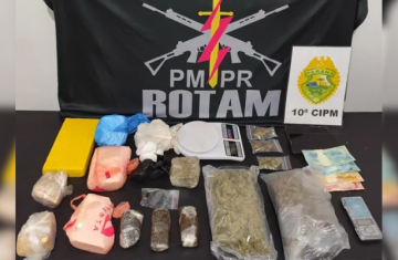 Laranjeiras do Sul - Homem é detido com mais de 4 kg de drogas em operação da ROTAM