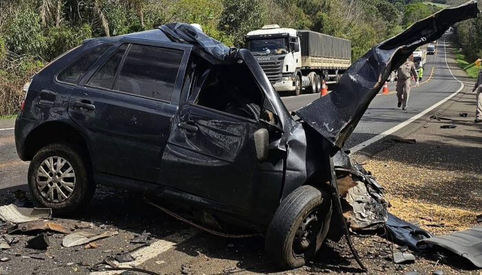 Laranjeiras do Sul - Acidente fatal envolvendo carro e carreta na BR-277