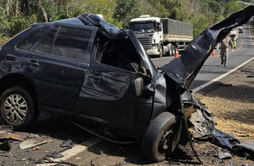 Laranjeiras do Sul - Acidente fatal envolvendo carro e carreta na BR-277