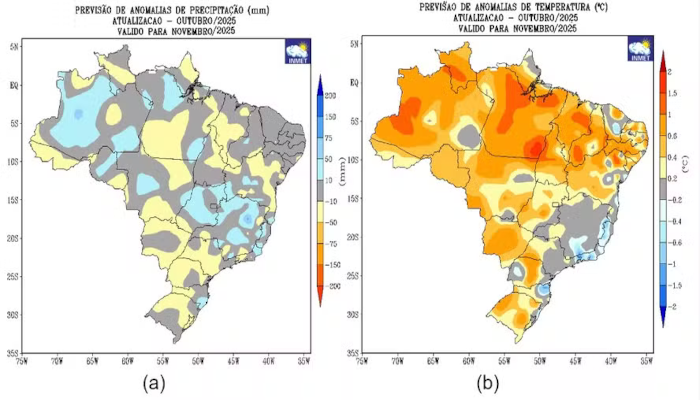 Previsão do tempo no Brasil: veja como será o clima em novembro