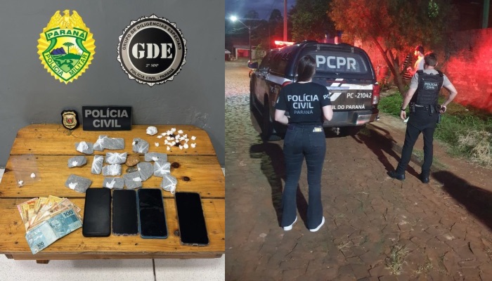 Laranjeiras - Três pessoas são presas e menor é apreendido por tráfico de drogas 