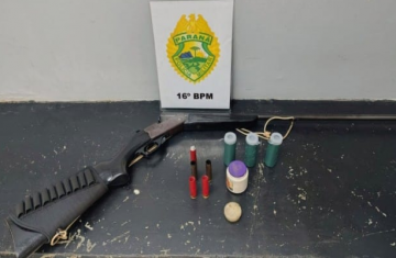 Foz do Jordão - Homem é preso por disparar espingarda em via pública