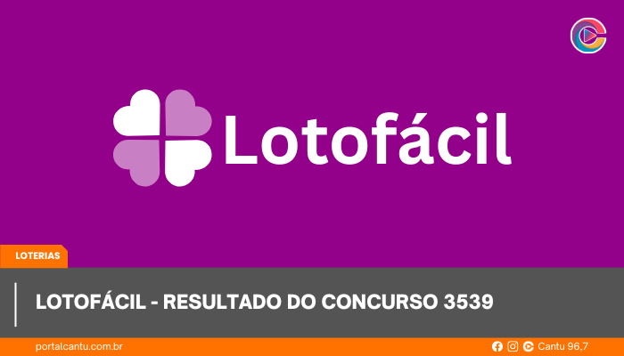 Lotofácil - Resultado do concurso 3539