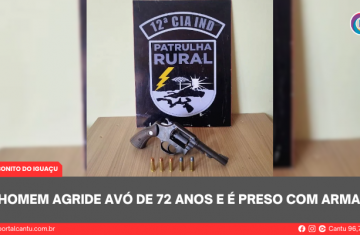 Rio Bonito do Iguaçu - Homem agride avó de 72 anos e é preso com arma ilegal