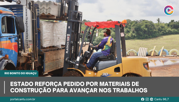 Estado reforça pedido por materiais de construção para avançar nos trabalhos